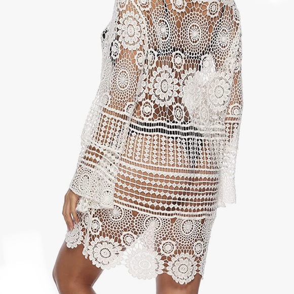 Stunning Crocheted Lace Resort Beach Swim Cover - Picture 3 of 15